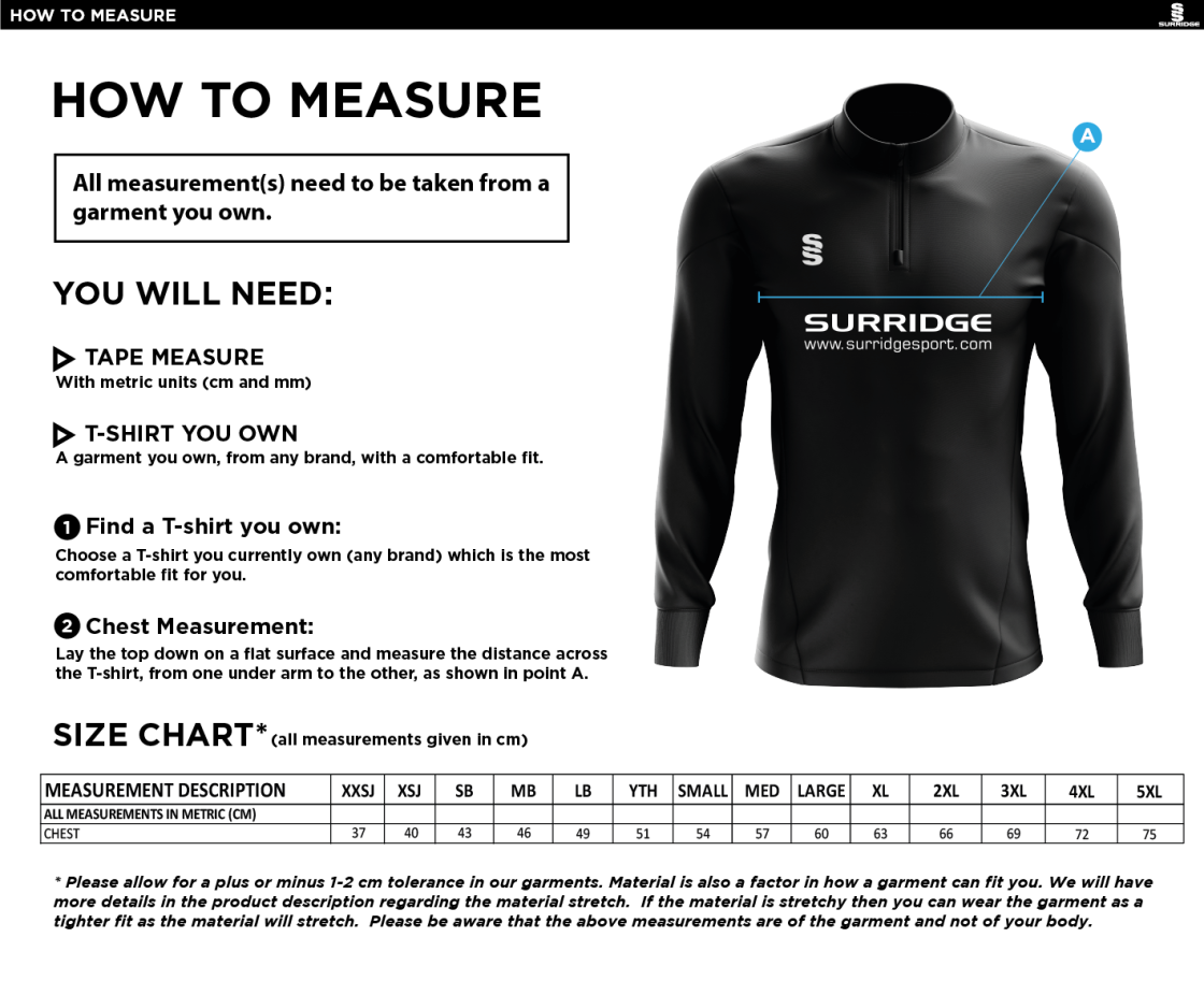 Pupils - Fuse Performance Top - Girl's - Size Guide