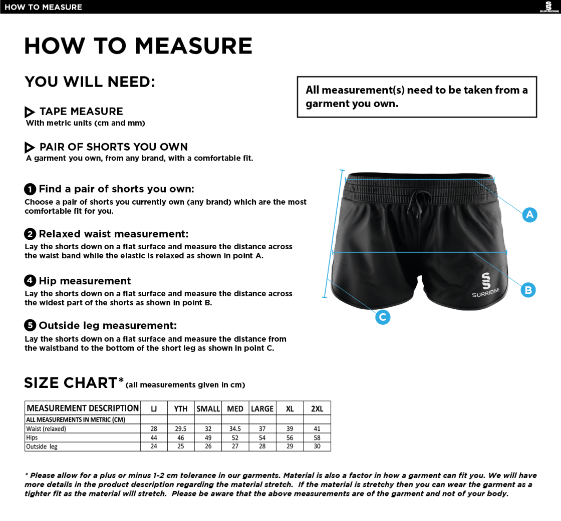 Inclusion Team - Dual Active Short - Women's Fit - Size Guide